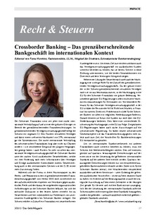 Crossborder Banking  Das grenzüberschreitende Bankgeschäft im internationalen Kontext